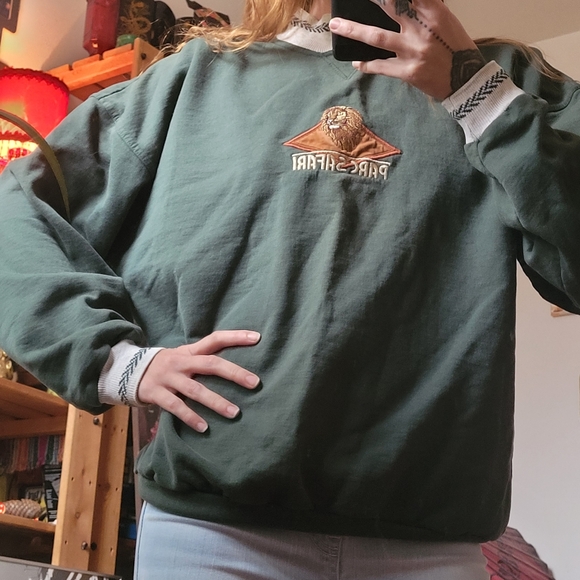 Vintage Parc Safari green long sleeve mock neck sweater- size medium - Picture 9 of 9